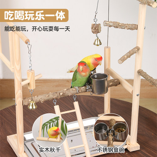 我和它鹦鹉站杆站架玄凤桌面站台虎皮互动鸟笼牡丹攀爬玩具花椒木 - 图3