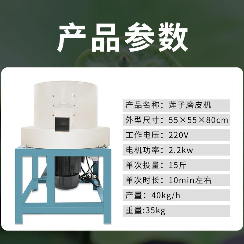 老莲子磨皮机红莲子抛光磨白机自动莲子去薄皮机器电动泰莲去皮机 - 图0