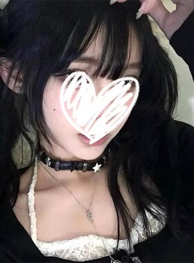 黑白辣妹choker亚文化项圈皮革