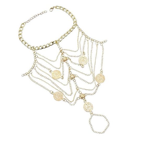 Exotic style retro exotic sexy foot control tassel anklet for women metal chain instep COS court style foot ring