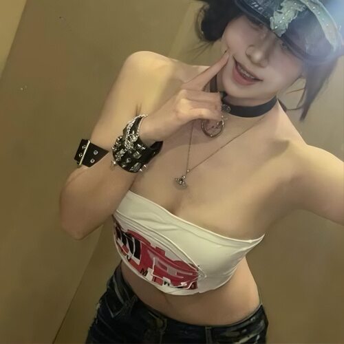 y2k千禧辣妹暗黑涩谷铆钉皮革手环女款个性朋克星星链条手链手饰 - 图1