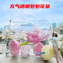 Mall Beauty Chen Inflatable Transparent Bag Air Mold Mesh Red Punch Card Large Bag bag Balloon Outdoor Exhibition Inflatable Flowers