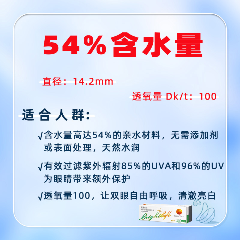 旗舰款体验装库博光学美乐氧进口硅水凝胶日抛5片隐形近视眼镜-图0