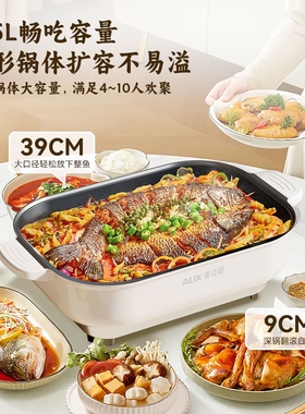 奥克斯大容量电火锅电烤盘烤鱼炉