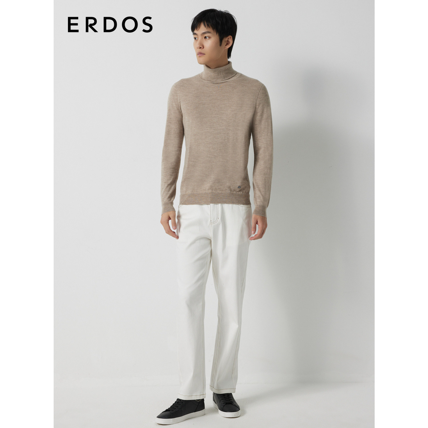 ERDOS 男装羊绒衫秋冬精纺高领套衫薄款纯色修身有弹力多色可选,淘宝优惠券,粉丝福利购,淘宝优惠卷