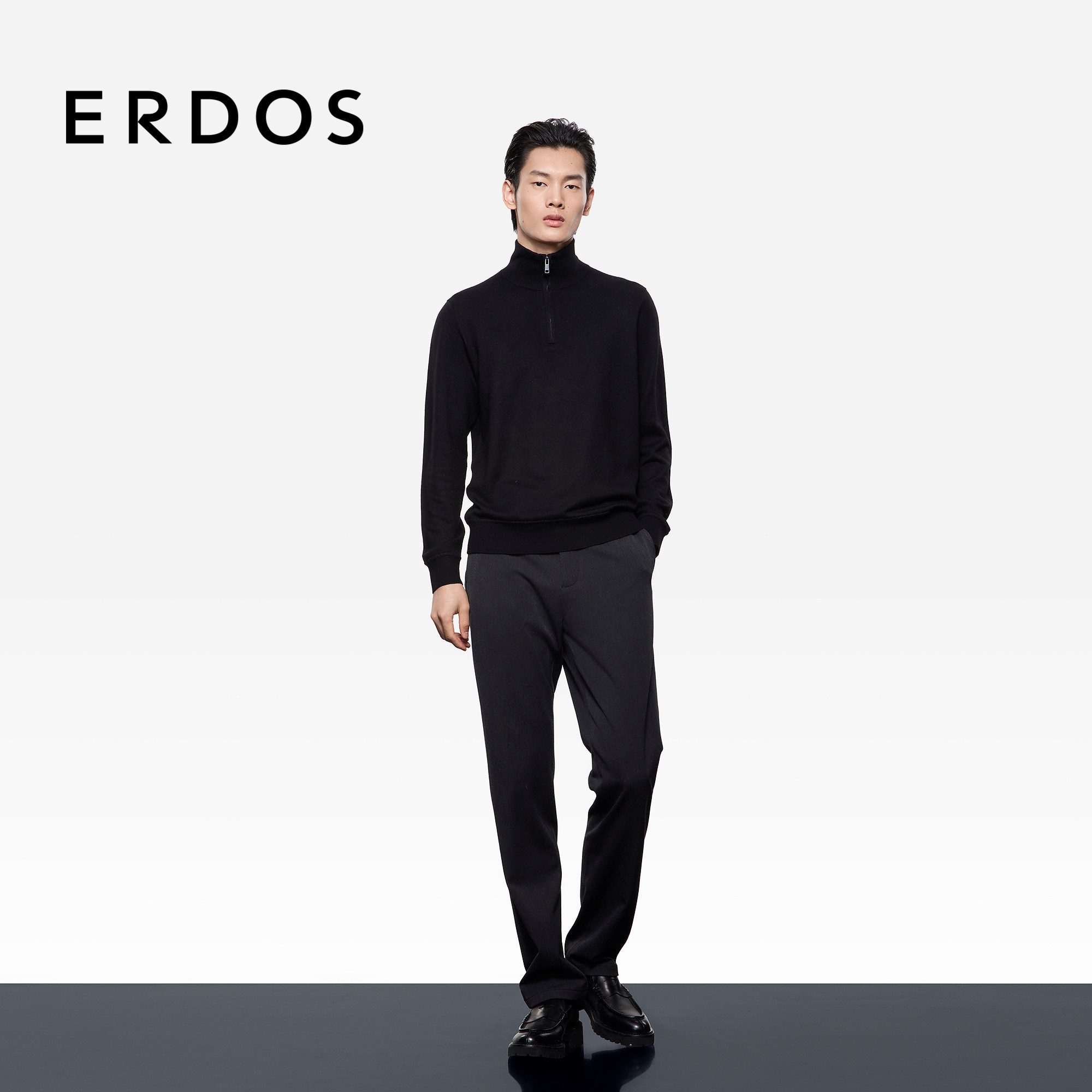 【精纺】ERDOS 男装半高领拉链羊绒开衫25年秋冬新品虚提厚针织衫,淘宝优惠券,粉丝福利购,淘宝优惠卷