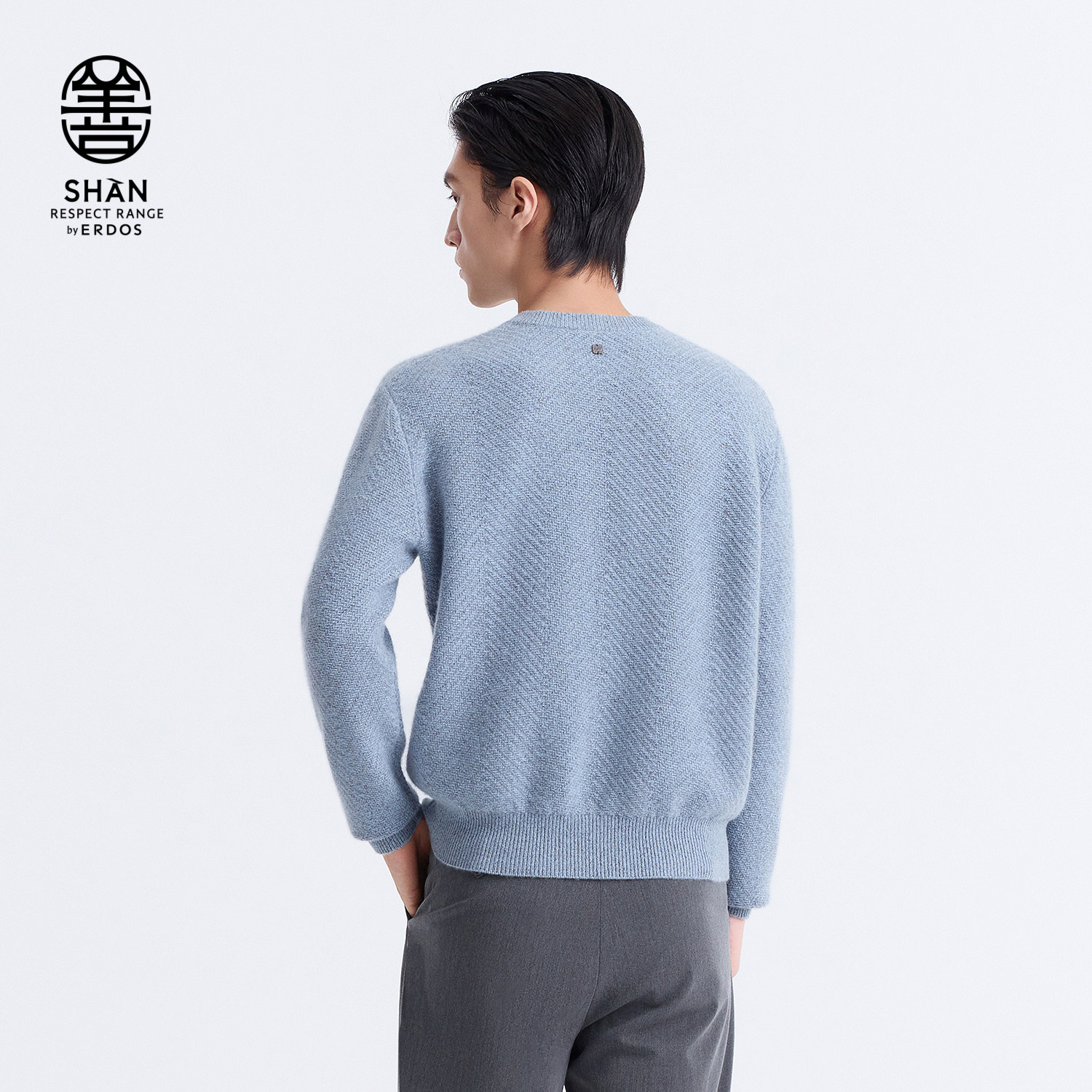 【善系列】ERDOS 男装羊绒衫25年新品初绒圆领翻花人字纹保暖,淘宝优惠券,粉丝福利购,淘宝优惠卷