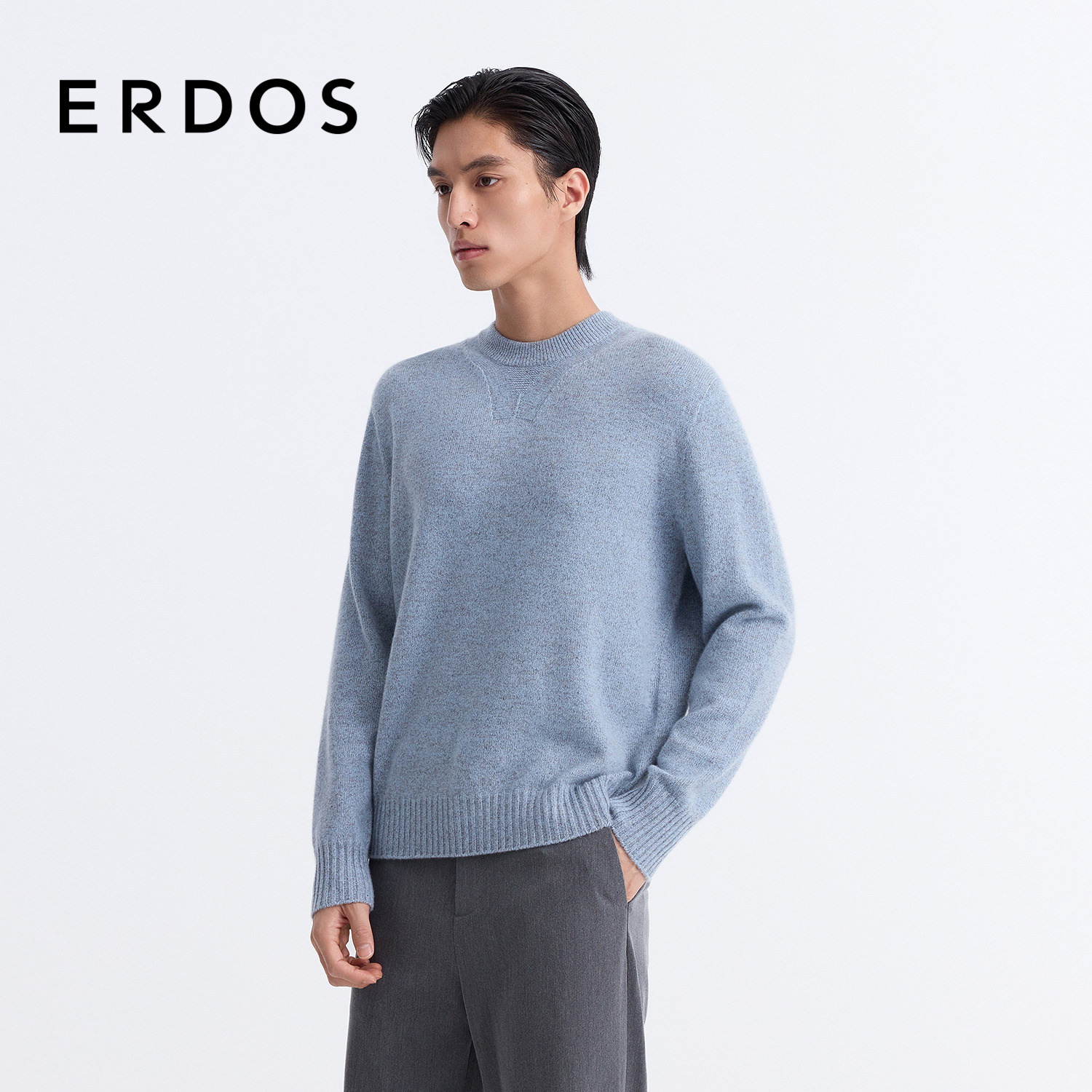 ERDOS 男装羊绒衫25年新品初绒圆领全成型工艺超弹针织衫,淘宝优惠券,粉丝福利购,淘宝优惠卷