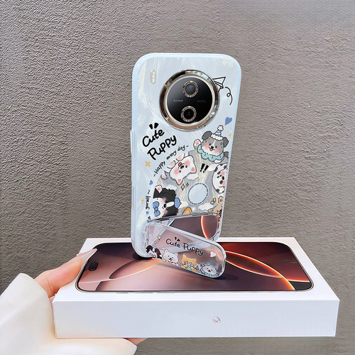 适用VIVOY600Pro手机壳500新款300高级感100小狗派对可爱全包Y77防摔硅胶Y52S专用外壳带手链Y35镜头膜保护套 - 图0