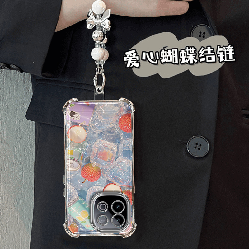 电镀四角防摔适用IQOOZ10TurboPro手机壳Z9新款vivo高级感8全包防摔荔枝冰块创意Z5透明气囊旋转支架保护套 - 图3