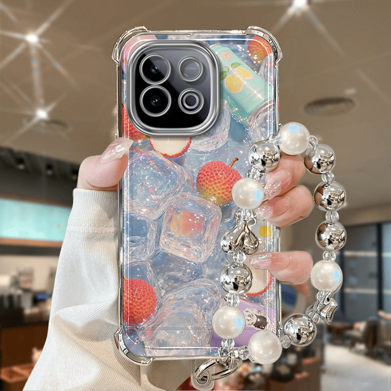 电镀四角防摔适用IQOOZ10TurboPro手机壳Z9新款vivo高级感8全包防摔荔枝冰块创意Z5透明气囊旋转支架保护套 - 图2