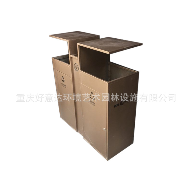 重庆户外垃圾桶公园景区不锈钢果皮箱街道环卫分类垃圾筒厂家定制 - 图0