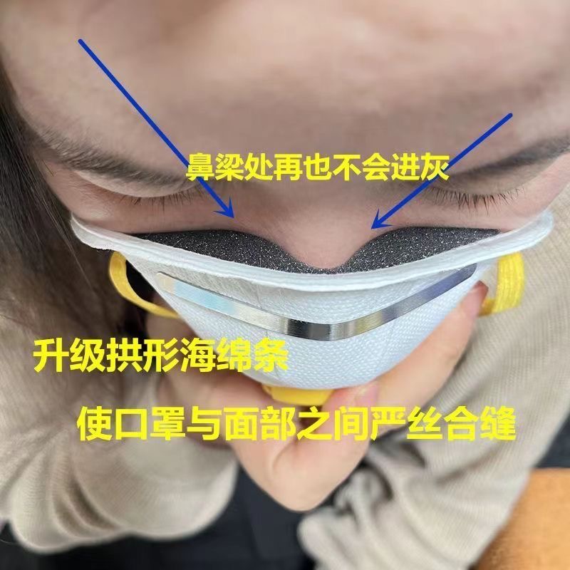 kn95防尘口罩防工业粉尘打磨防灰尘木工煤矿电焊喷漆活性炭头戴式 - 图1