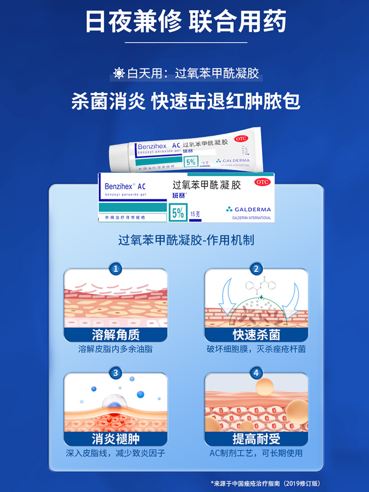 达芙文阿达帕林凝胶维a酸乳膏去痘下巴粉刺淡化痘印痤疮祛痘药膏 - 图2