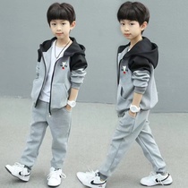 Childrens clothes boy suit Spring and autumn style 2023 new handsome qi tide necropolis street big boy sports clothes spring