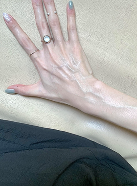 清冷感冰透蛋面仿玉髓叠戴戒指女