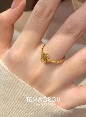 金色五角星戒指女士爆闪轻奢小众