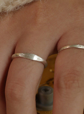 古典拉丝錾花戒指女轻奢高级感