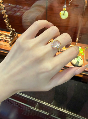 金色仿水晶蛋面繁花手链女宫廷风
