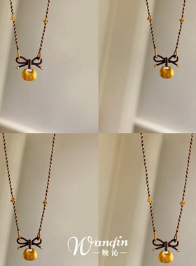 小胖福蝴蝶结项链女新中式复古