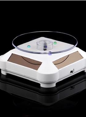 太阳能旋转展示架工艺品佛像摆件底座样品手镯自转圆形转盘底座架