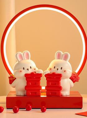 结婚订婚情侣兔子摆件新婚客厅婚房布置家居装饰品送闺蜜新人礼物