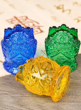 定风阁彩釉桶金饰水晶聚宝盆招财工作站桌饰小饰品