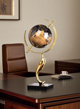现代轻奢地球仪摆件高端大气办公室电视柜玄关装饰品高级创意乔迁