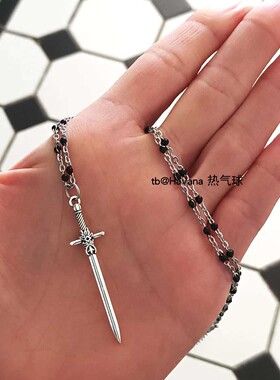 暗黑式海星剑乌鸦吊坠项链