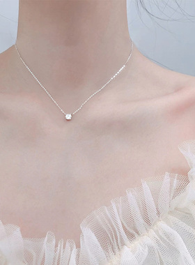 中国黄金送女友银项链锁骨链