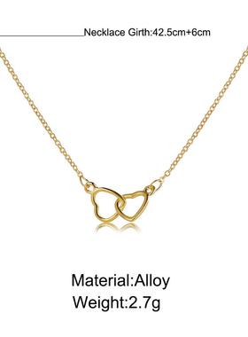 Love double ring necklace female clavicle chain women