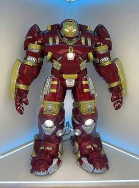 大型钢铁侠雕塑玻璃钢漫威发光MK模型电影院客厅车库门神摆件