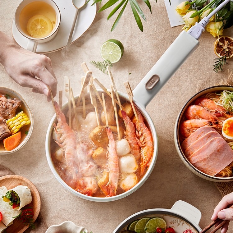 小熊电火锅电煮锅宿舍家用多功能一体电热小型电锅1.6升全新正品,淘宝优惠券,粉丝福利购,淘宝优惠卷