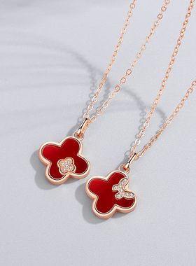 SMGI/纯银红玛瑙项链七夕送女友