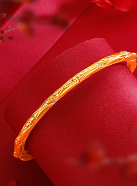 SMGI/轻奢高级感菱格纹手镯实心