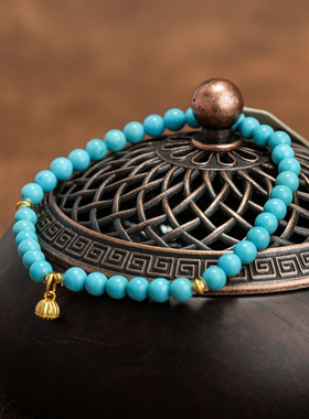 SMGI/绿松石手链镀18K金国风莲蓬