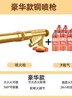 日本喷枪喷火烤枪家用烧猪脚毛手持喷火枪卡式气罐打火点火器枪头