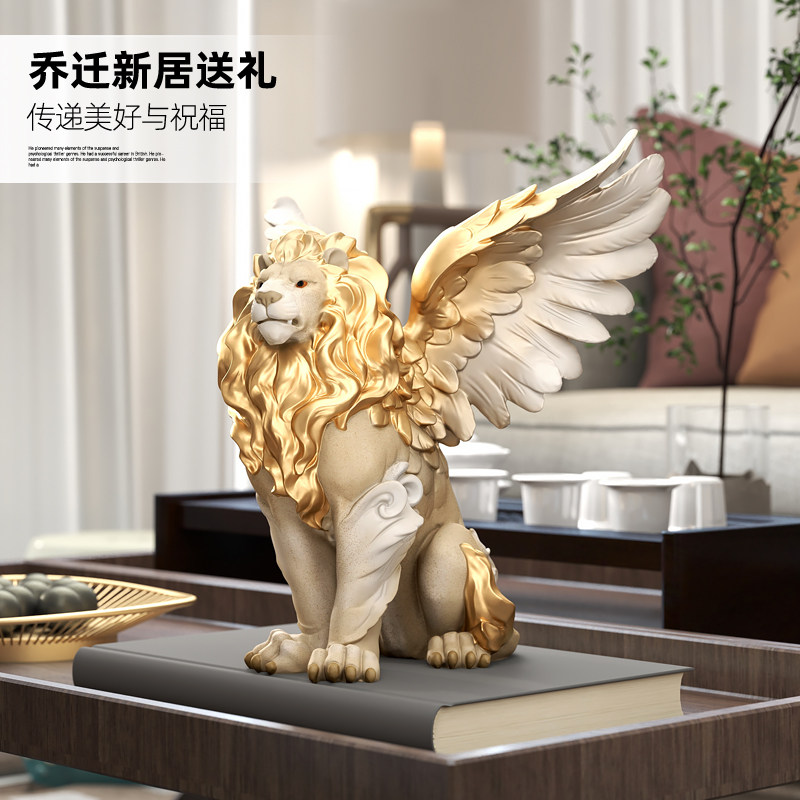 北欧狮子工艺品摆件轻奢玄关客厅电视柜酒柜样板房摆设桌面装饰品,淘宝优惠券,粉丝福利购,淘宝优惠卷
