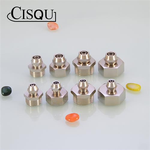 家用铜快插直接头4/6分内外牙转2/3PE管净水器饮水机直饮机铜配件 - 图0