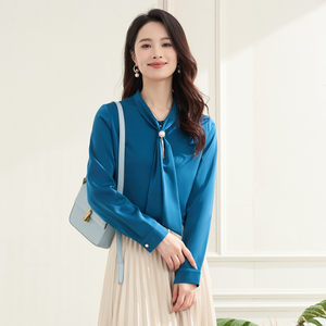 罗蒙白色衬衫女秋季百搭宽松显瘦气质工作服职业衬衣洋气上衣