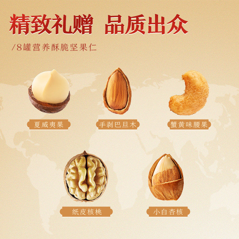 三只松鼠瑞意红罐装坚果礼盒1350g/8罐年货送礼送长辈零食礼包by,淘宝优惠券,粉丝福利购,淘宝优惠卷