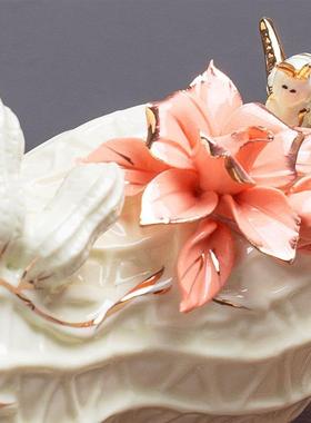 桌子上的摆件中式摆件花生陶瓷创意客厅茶几办公室桌面家居装饰朋