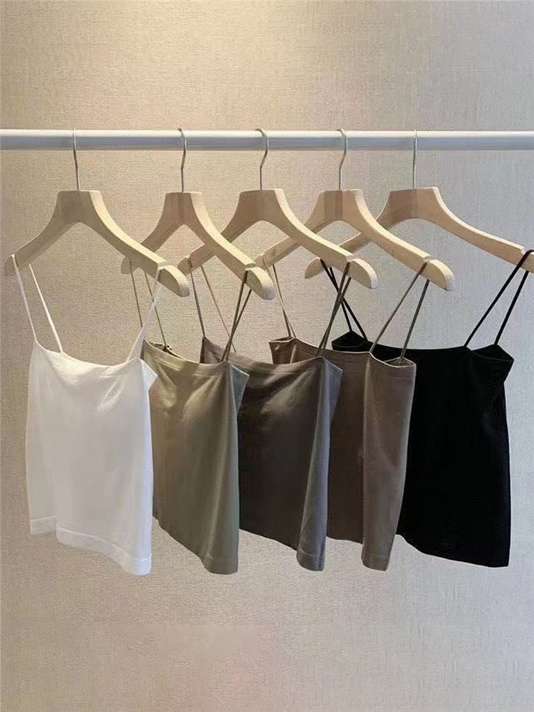 Tank Top Bra Summer White Tops Women Slim Camisole Bandeau - 图0