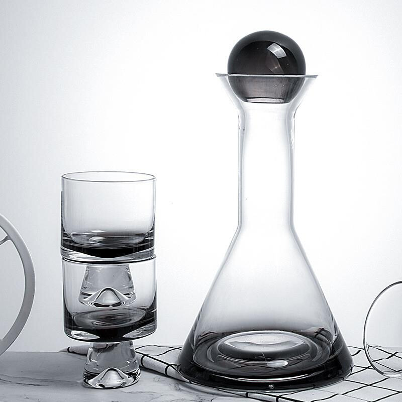2024新款二级玻璃冷水壶简约杯子套装电镀商务礼品样板间凉水壶