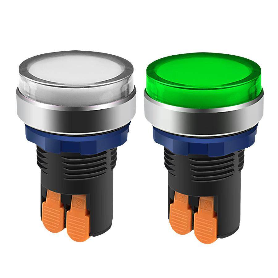 指示灯220v m22mm电源信号平头led带灯防水IP6812v24v工作中灯,淘宝优惠券,粉丝福利购,淘宝优惠卷