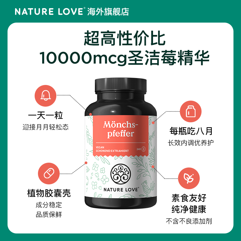 德国NatureLove进口圣洁莓胶囊调养周期规律240粒 - 图1