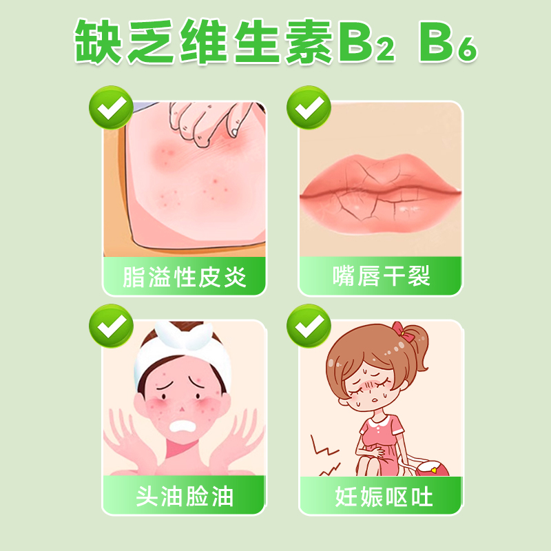 维福佳维生素B6片b2片锌片100片脂溢性皮炎妊娠呕吐痤疮b6钓鱼GT