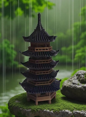 景德镇pla五层古塔中式装饰摆件