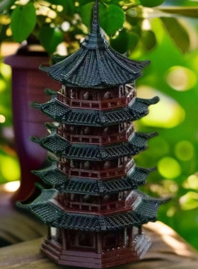 3D打印宝塔中式古建筑模型摆件