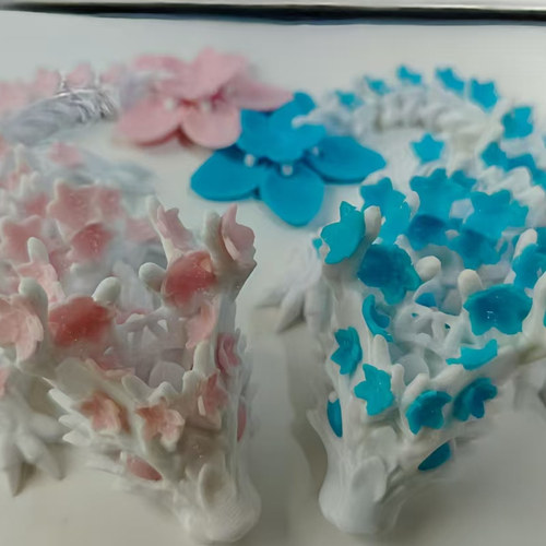 3D打印樱花龙关节可活动玩具创意中国龙网红摆件创业 - 图1